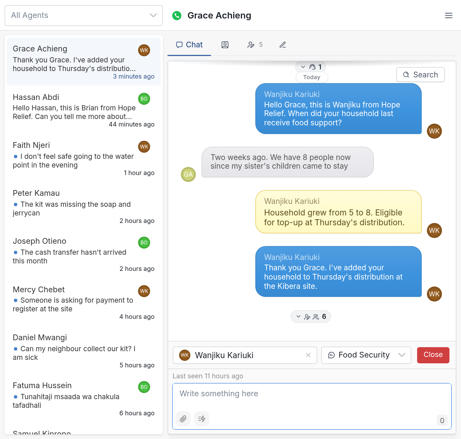 When a bot can't help, hand off to a caseworker immediately.